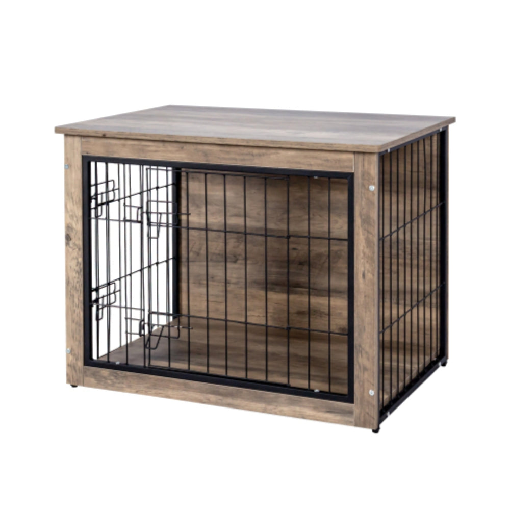 Medium Wooden Dog Crate with Double Doors