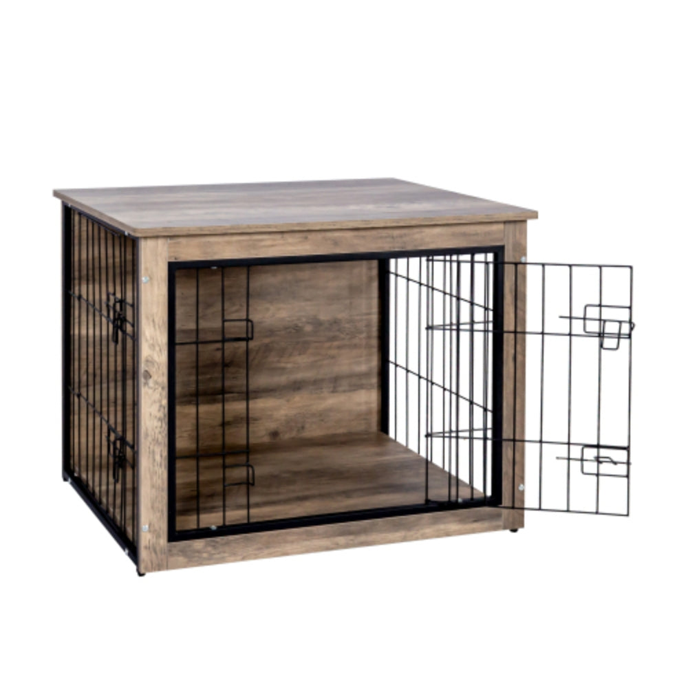 Medium Wooden Dog Crate with Double Doors