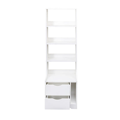 Modern Night Stand with Storage Drawers and Bookshelf