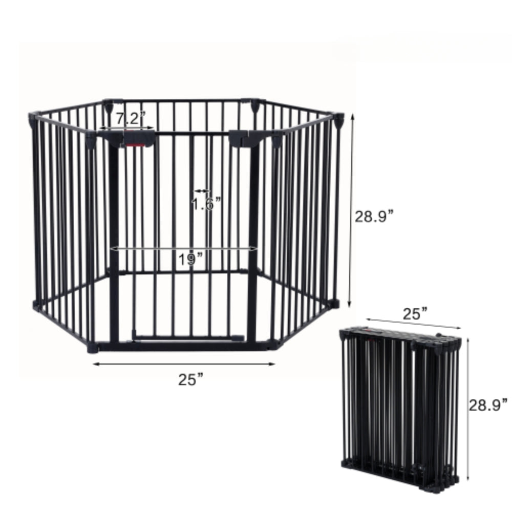 150 inch Adjustable Play Yard with 6 Panels for Safety