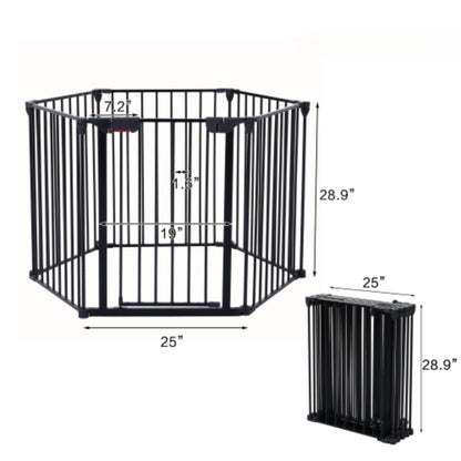 150 inch Adjustable Play Yard with 6 Panels for Safety