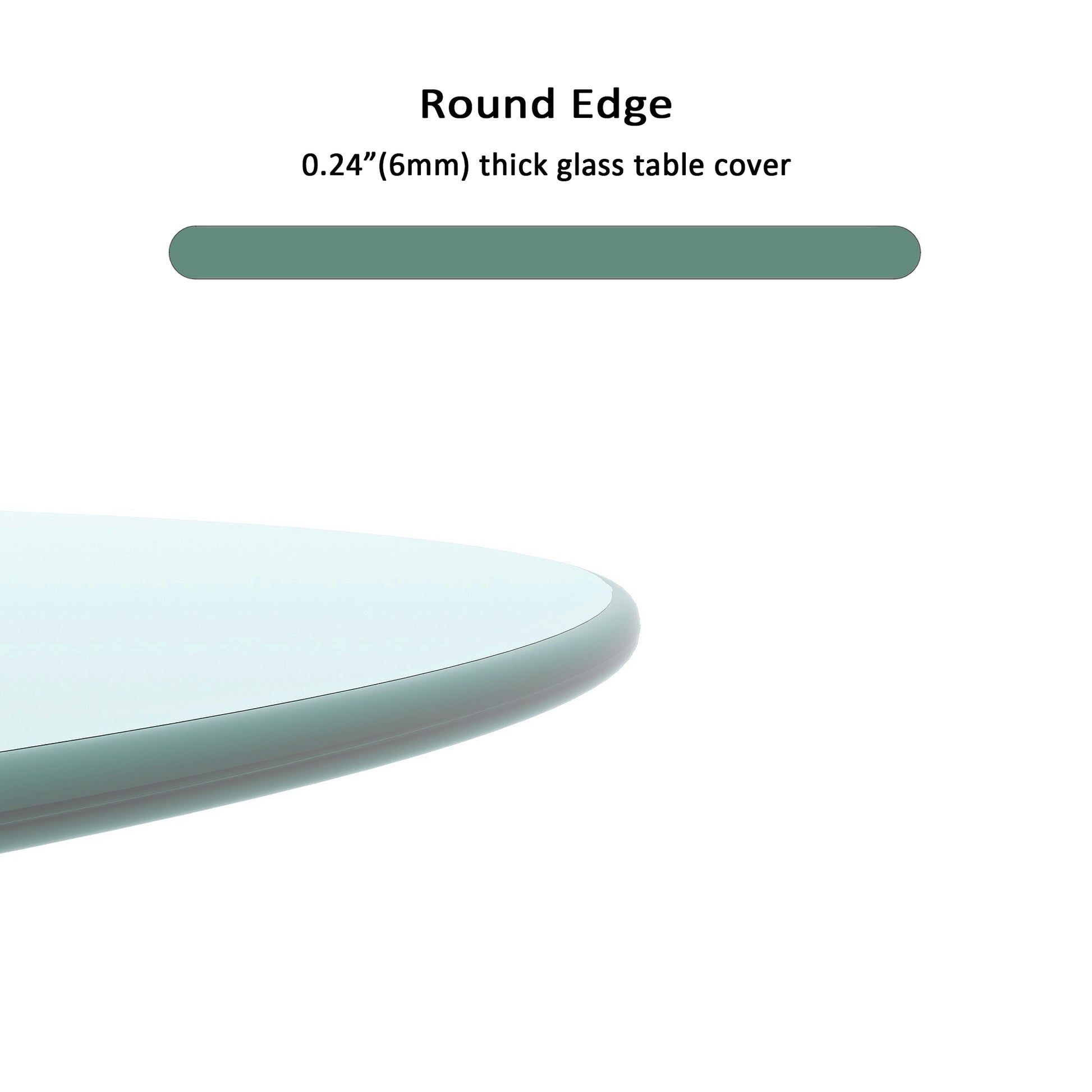 20 Inch Round Tempered Glass Table Top Thick Round Polished Edge