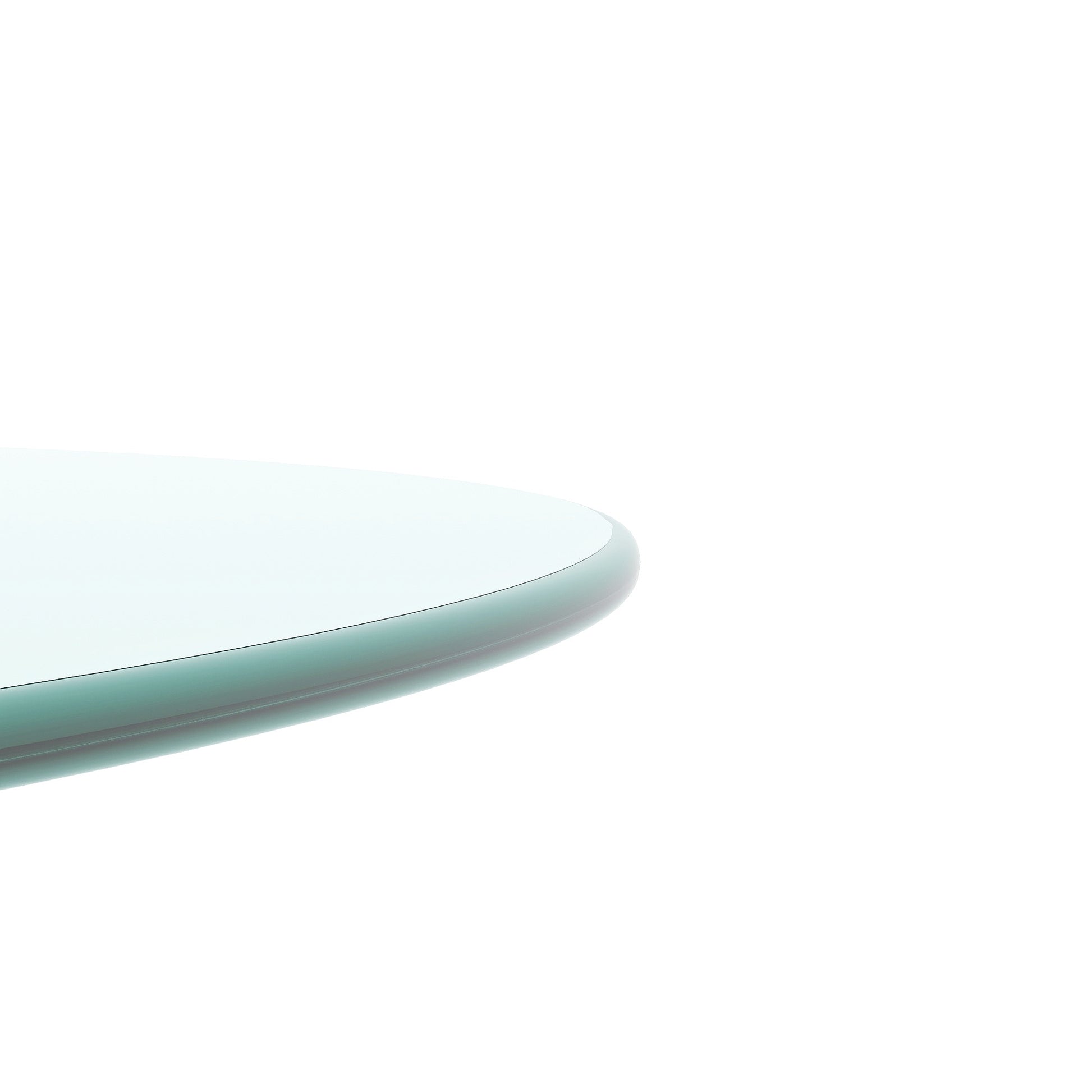20 Inch Round Tempered Glass Table Top Thick Round Polished Edge