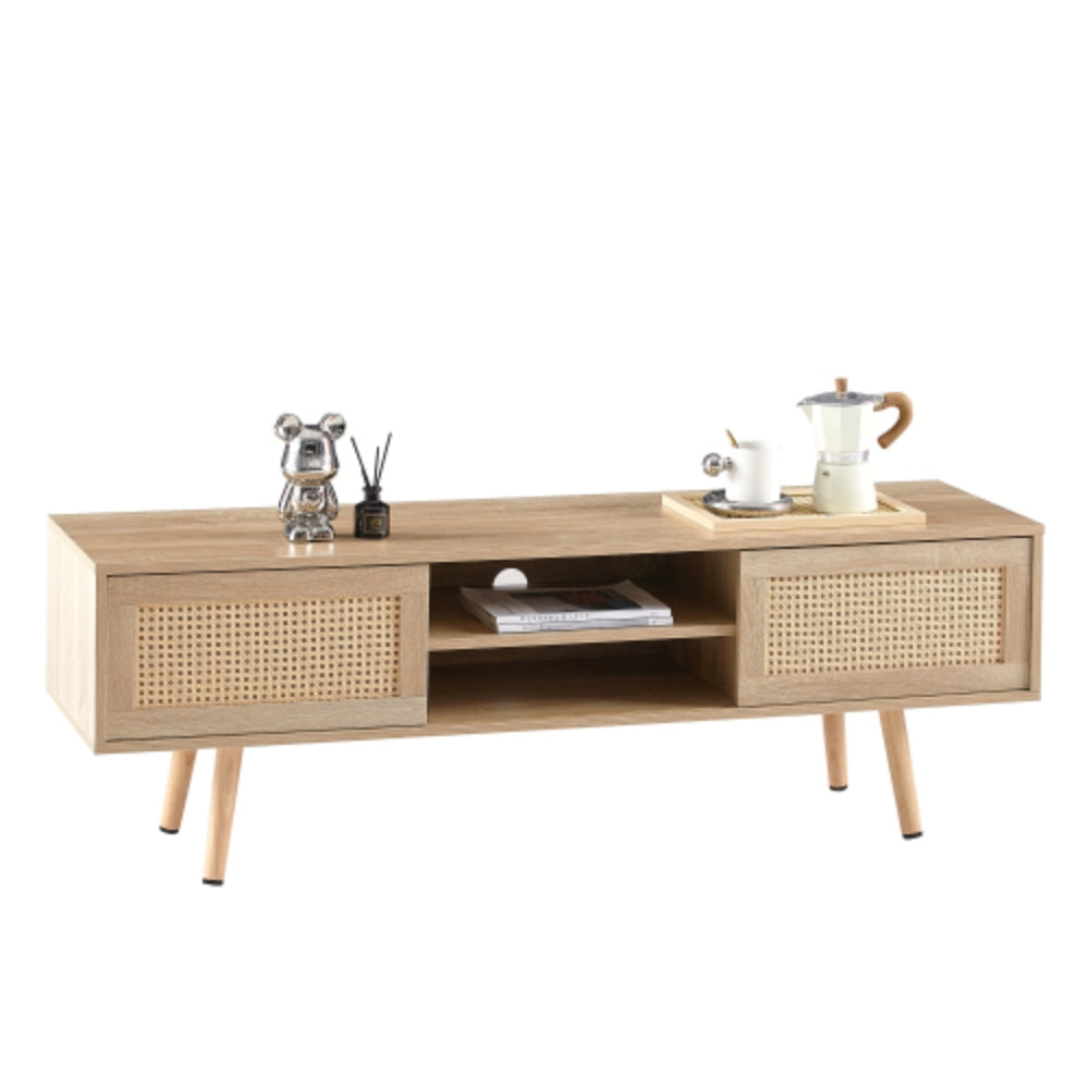 55.12 Inch Rattan TV Cabinet for Living Room