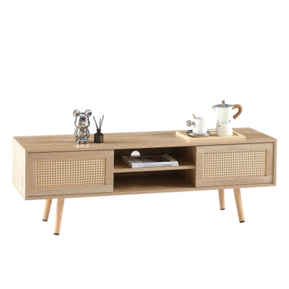 55.12 Inch Rattan TV Cabinet for Living Room