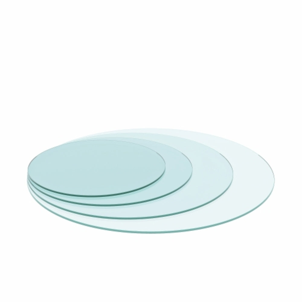 30 Inch Round Tempered Glass Table Top Clear Glass Flat Polished Edge