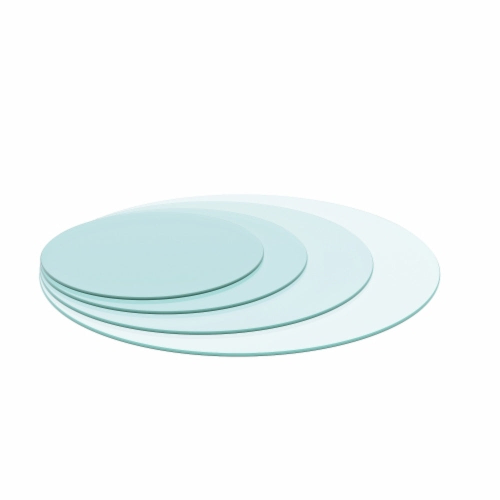 24 Inch Round Tempered Glass Table Top Clear Glass Round Polished Edge