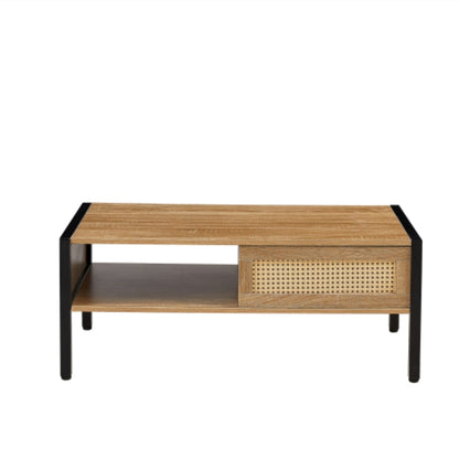 40.16 Inch Rattan Coffee Table in Natural Finish