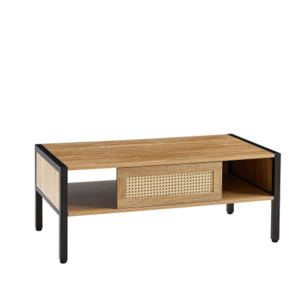 40.16 Inch Rattan Coffee Table in Natural Finish