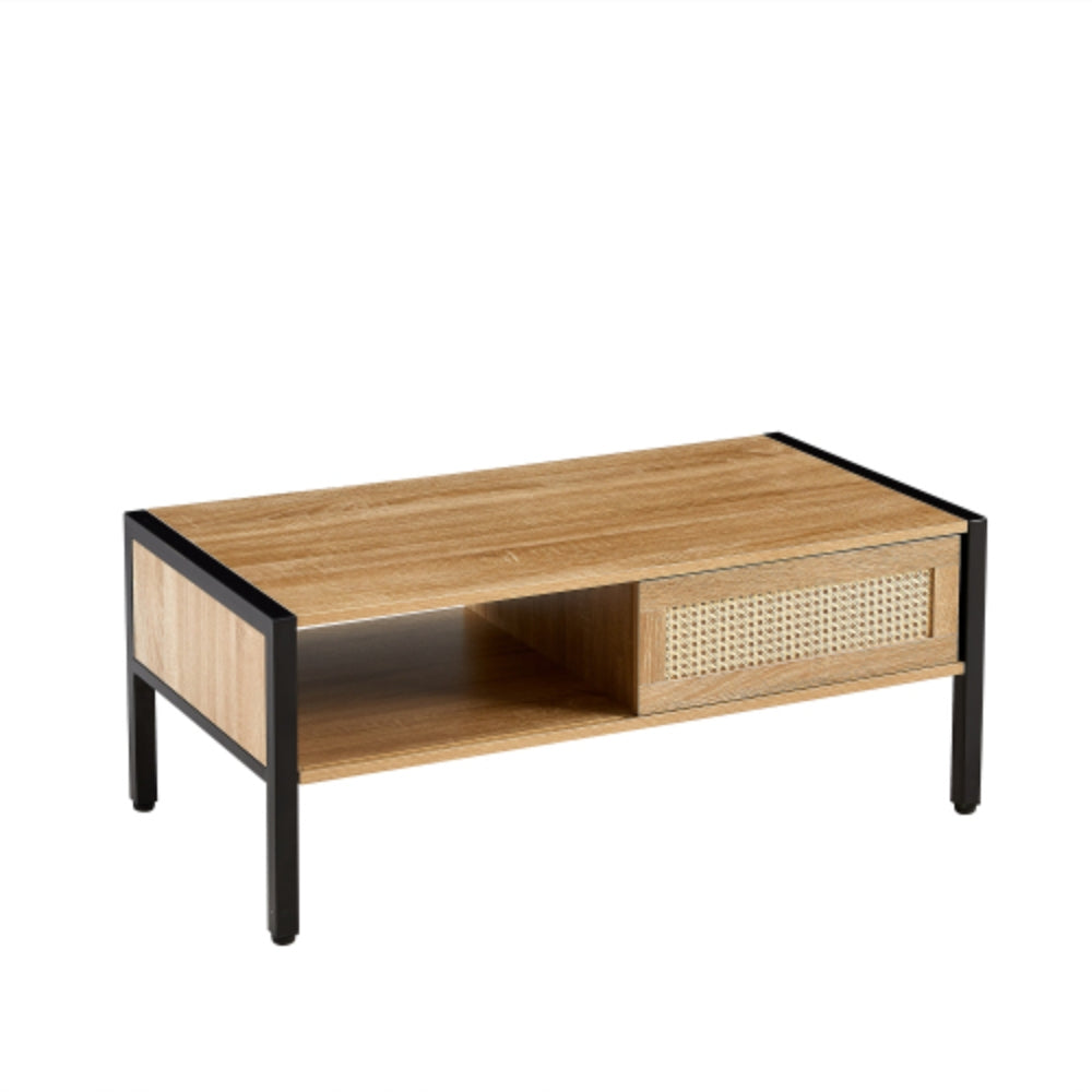 40.16 Inch Rattan Coffee Table in Natural Finish