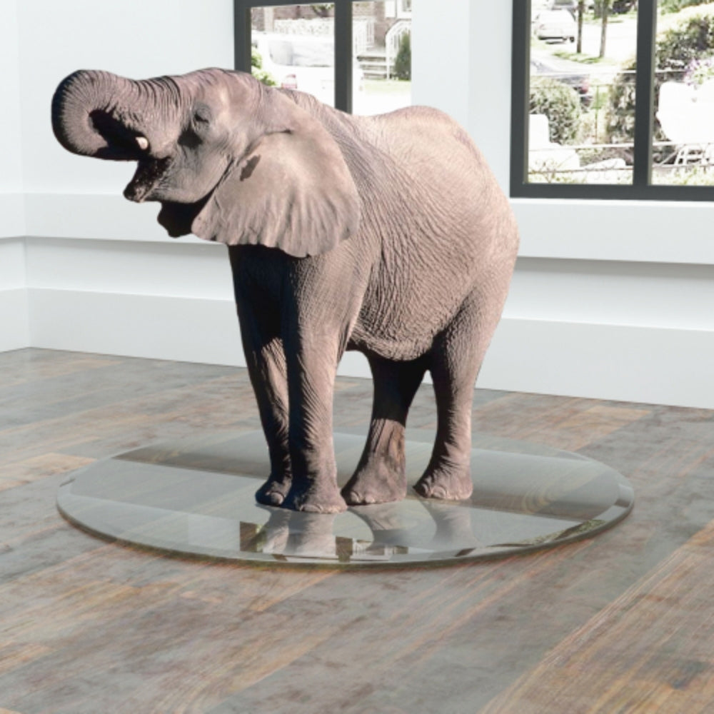 24 Inch Round Tempered Glass Table Top Clear Glass Flat Polished Edge