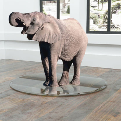 24 Inch Round Tempered Glass Table Top Clear Glass Flat Polished Edge