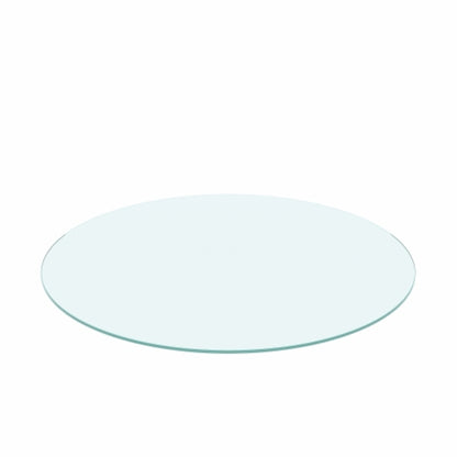 24 Inch Round Tempered Glass Table Top Clear Glass Flat Polished Edge