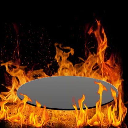 28 Inch Round Tempered Glass Table Top Black Glass Beveled Polished Edge