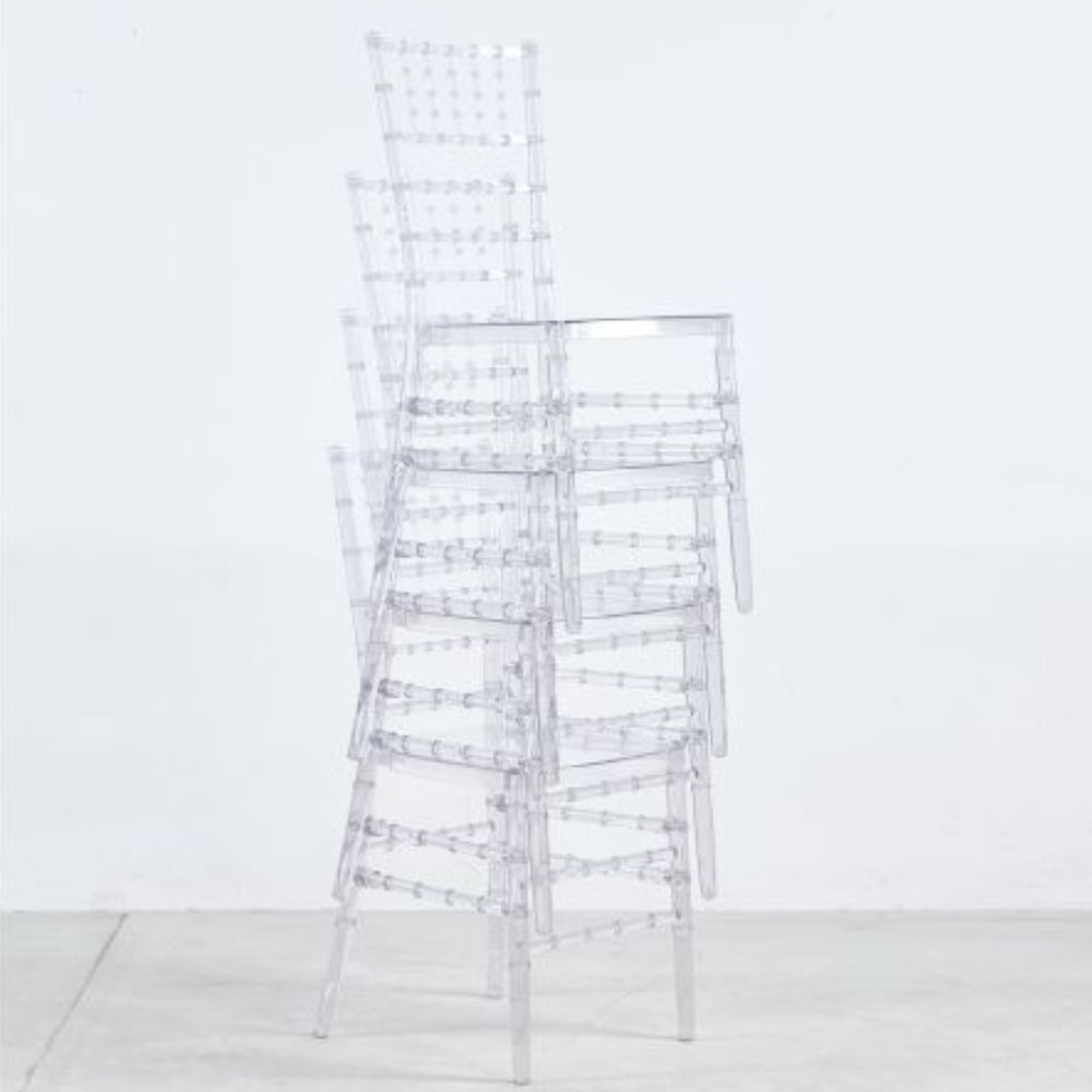 Set of 4 Welding Dining Chairs with Plastic Seats - Modern and Durable