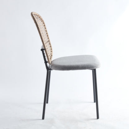 Set of 4 Black and Gray Sennit Dining Chairs