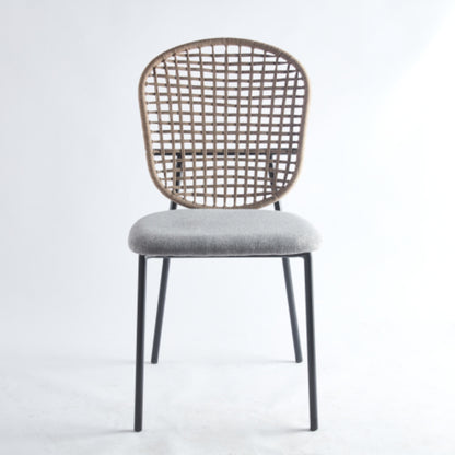Set of 4 Black and Gray Sennit Dining Chairs