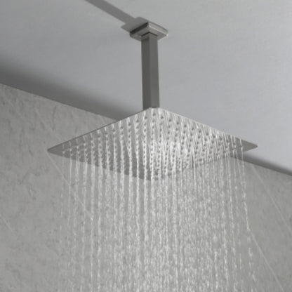 Brushed Nickel Bathroom Luxury Combo Set for Ceiling-Mounted Rainfall Shower Experience