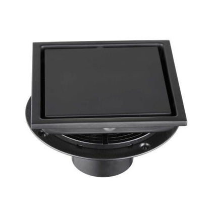 Matte Black 6-Inch Square Shower Floor Drain