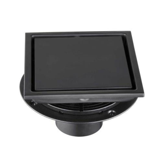 Matte Black 6-Inch Square Shower Floor Drain