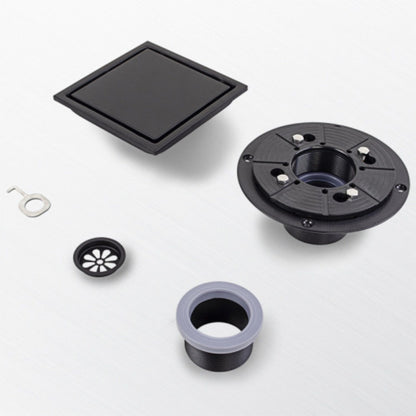 Matte Black 6-Inch Square Shower Floor Drain
