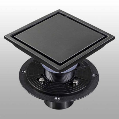 Matte Black 6-Inch Square Shower Floor Drain