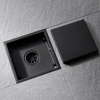 Matte Black 6-Inch Square Shower Floor Drain