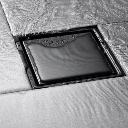 Matte Black 6-Inch Square Shower Floor Drain