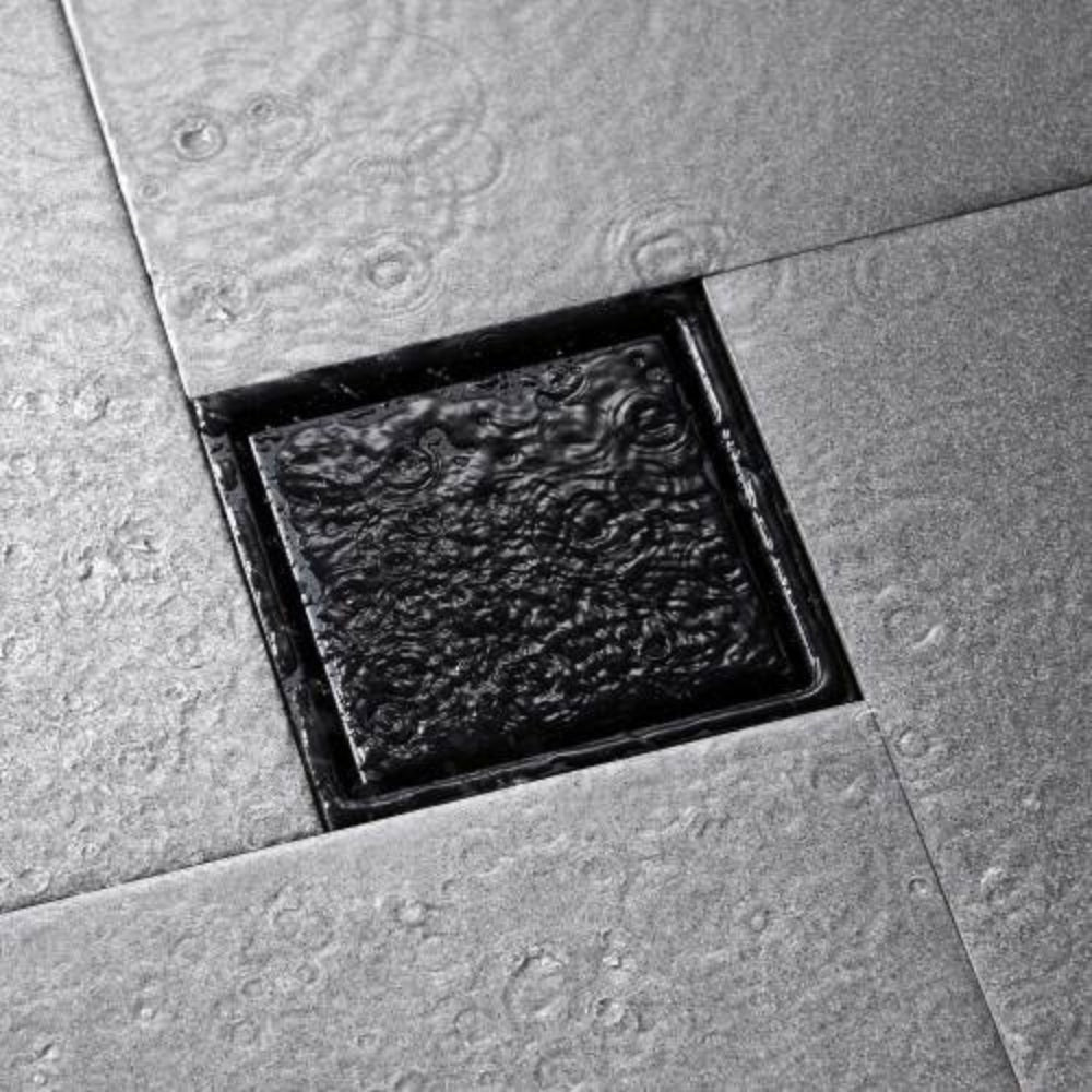 Matte Black 6-Inch Square Shower Floor Drain