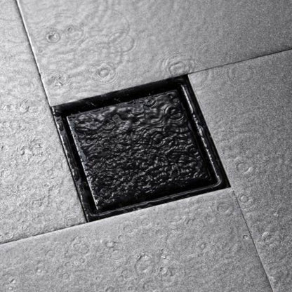 Matte Black 6-Inch Square Shower Floor Drain