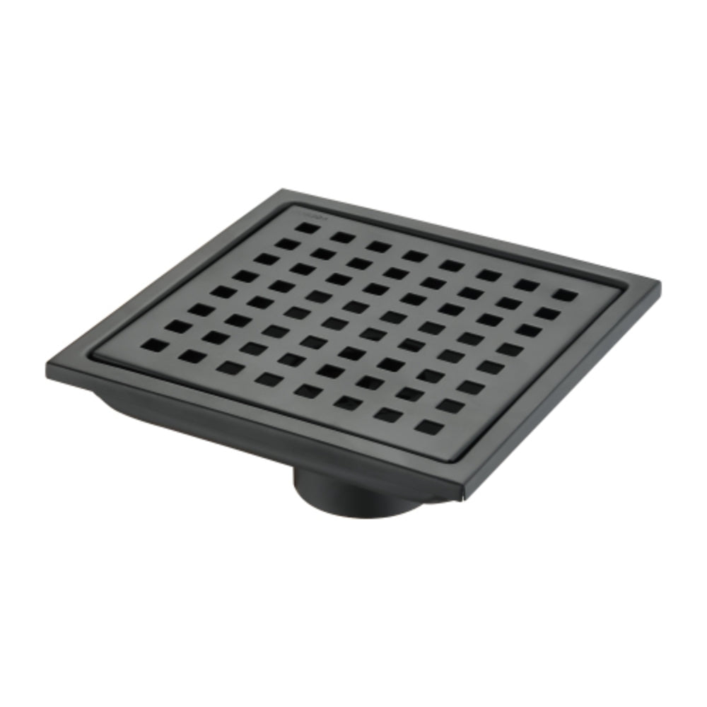 Efficient Matte Black Drainage Solution 6-Inch Square Shower Floor Drain