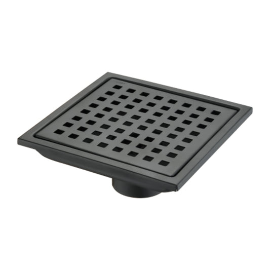 Efficient Matte Black Drainage Solution 6-Inch Square Shower Floor Drain