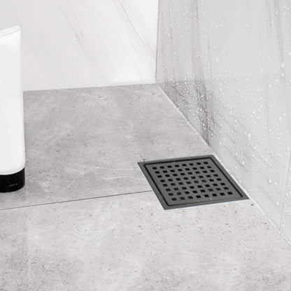 Efficient Matte Black Drainage Solution 6-Inch Square Shower Floor Drain