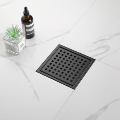 Efficient Matte Black Drainage Solution 6-Inch Square Shower Floor Drain