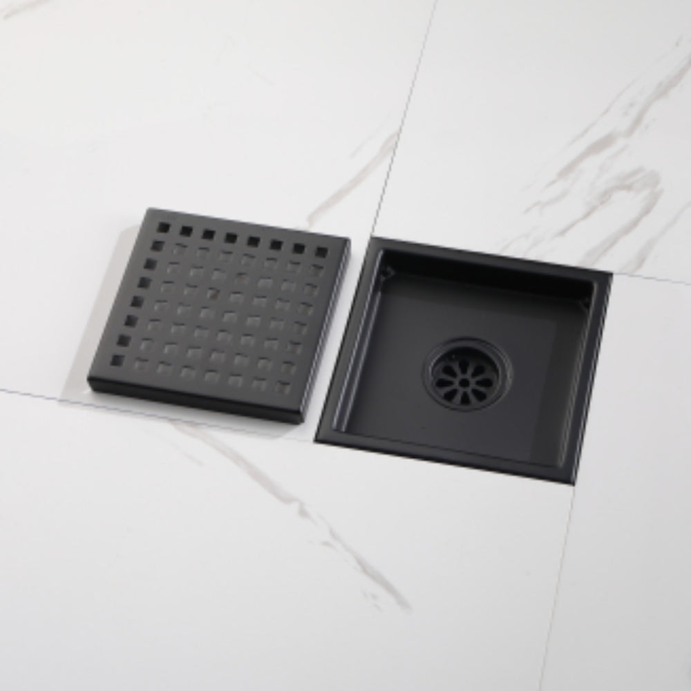 Efficient Matte Black Drainage Solution 6-Inch Square Shower Floor Drain