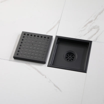 Efficient Matte Black Drainage Solution 6-Inch Square Shower Floor Drain