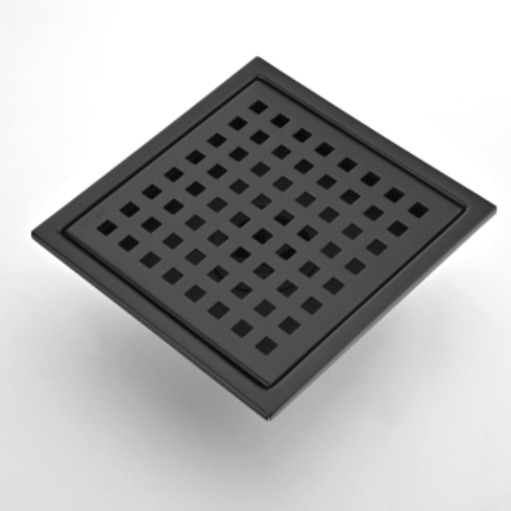 Efficient Matte Black Drainage Solution 6-Inch Square Shower Floor Drain