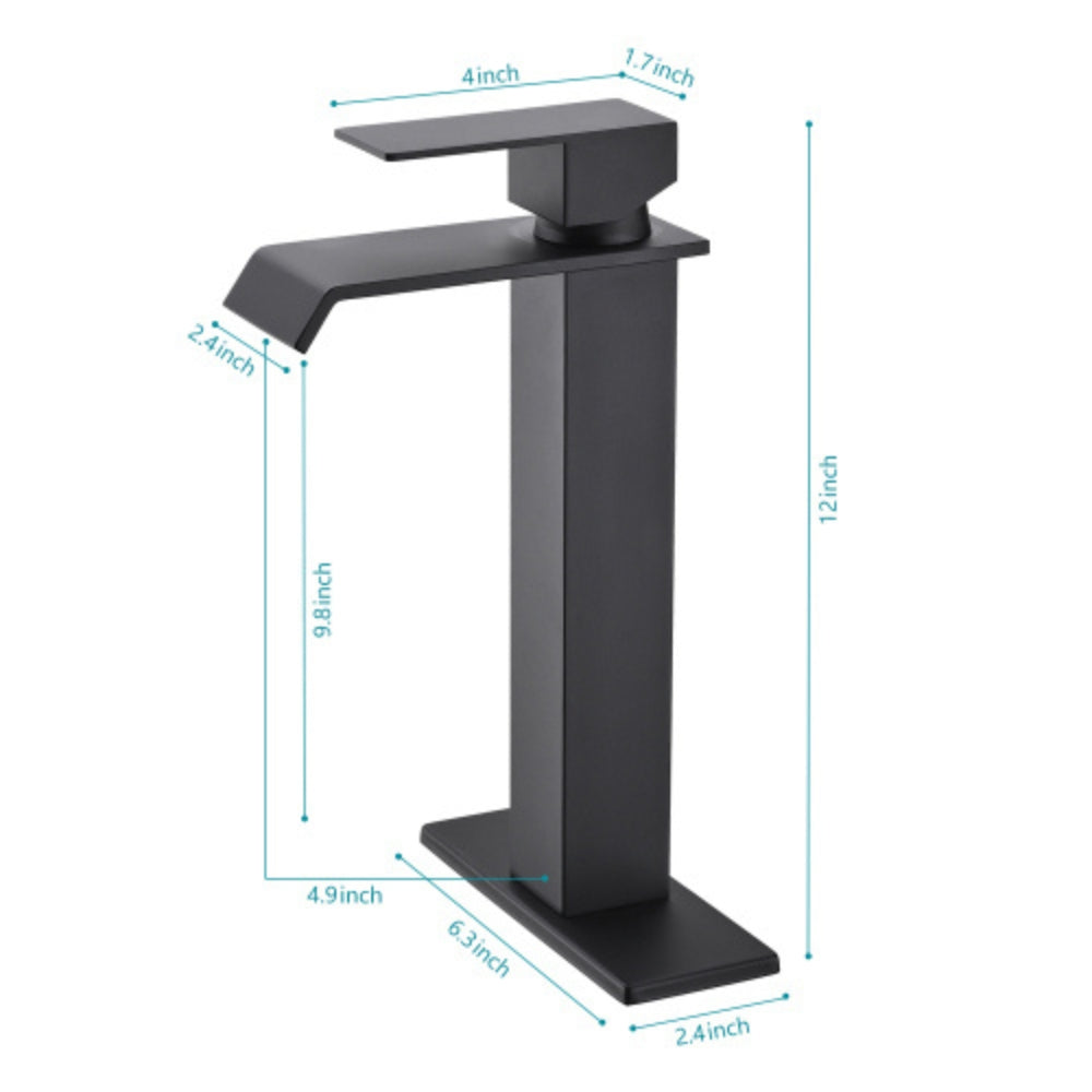Waterfall Spout Bathroom Faucet Single Handle Vanity Sink Faucet
