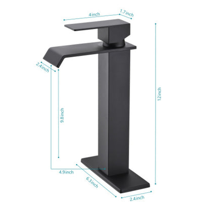 Waterfall Spout Bathroom Faucet Single Handle Vanity Sink Faucet