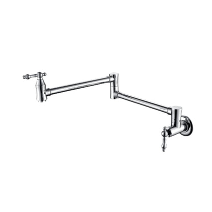 Convenient Wall-Mounted Chrome Pot Filler Faucet