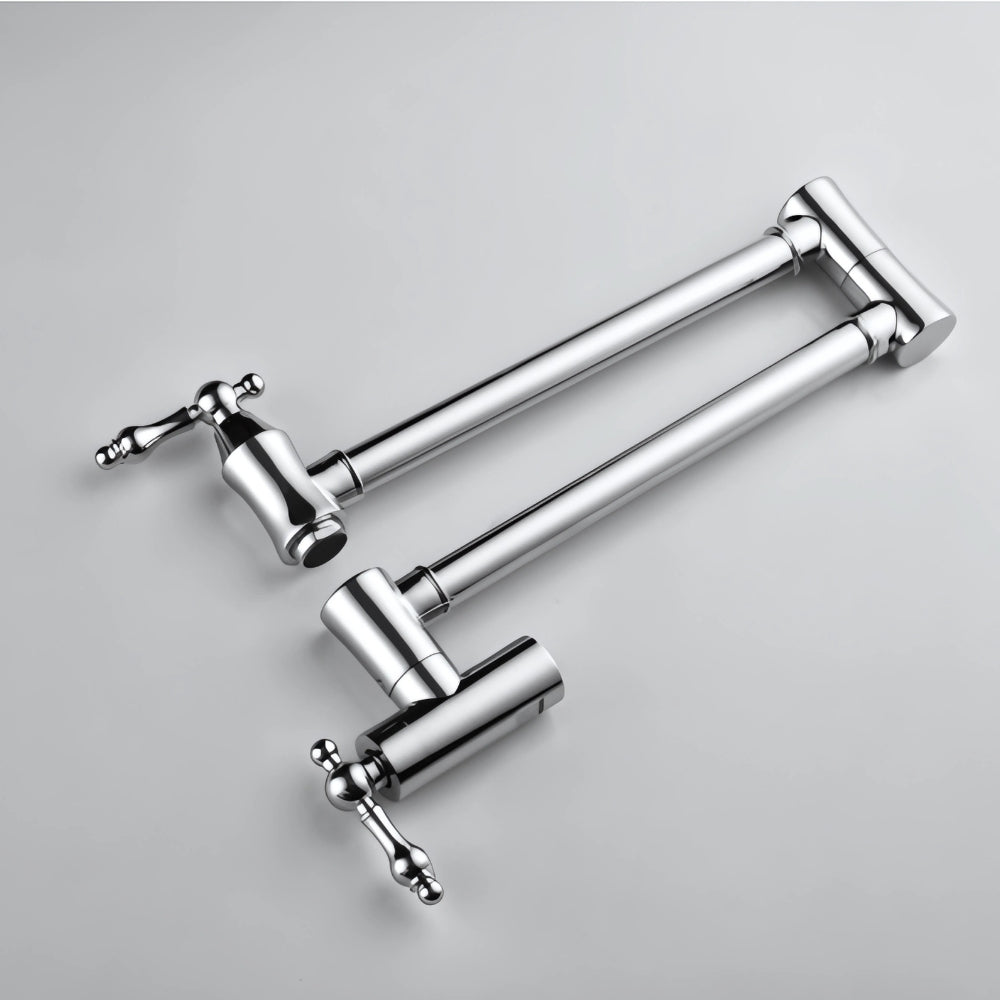 Convenient Wall-Mounted Chrome Pot Filler Faucet