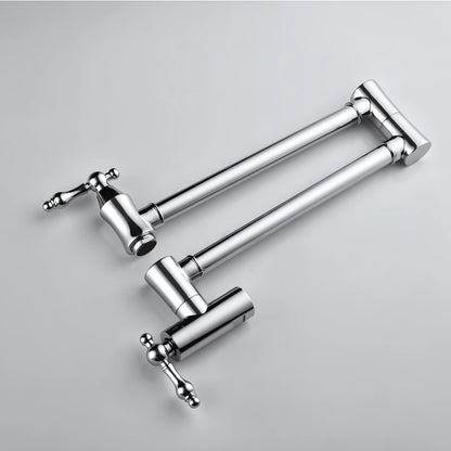 Convenient Wall-Mounted Chrome Pot Filler Faucet