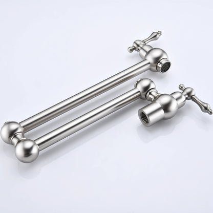 Convenient Wall-Mounted Brushed Nickel Pot Filler Faucet