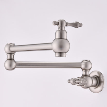 Convenient Wall-Mounted Brushed Nickel Pot Filler Faucet