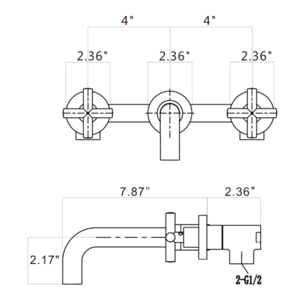 Modern Matte Black Wall Mounted Bathroom Sink Faucet