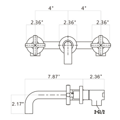 Modern Matte Black Wall Mounted Bathroom Sink Faucet