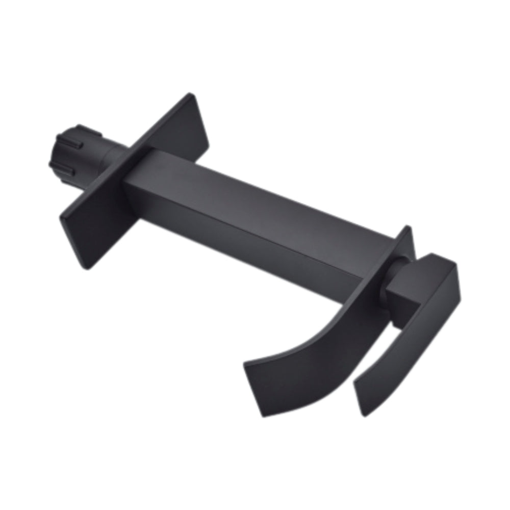 Matte Black Handle Waterfall Spout Bathroom Faucet