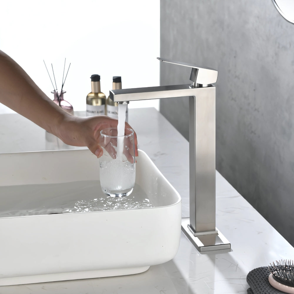 Bathroom Sink Vanity Faucet With Water Supply Hose