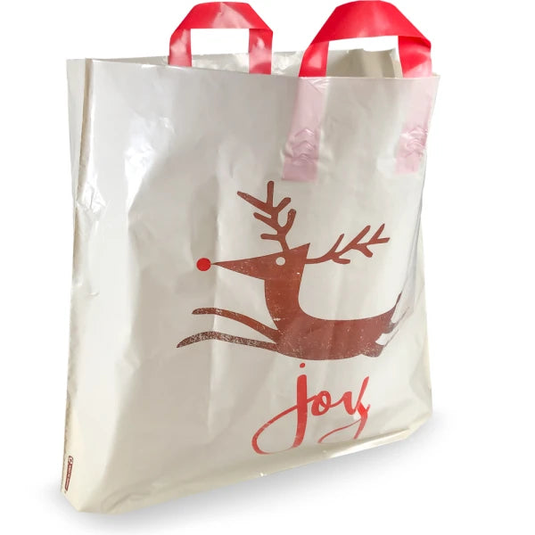 22 x 18 + 8 Joy themed Soft Loop Handle Holiday Shopping Bag