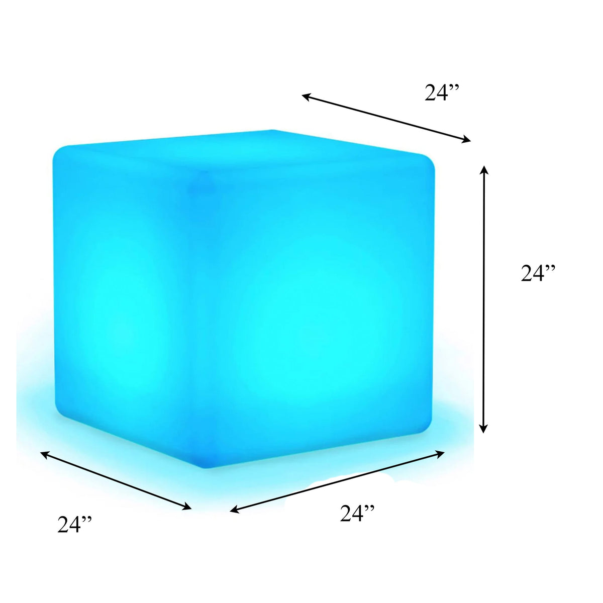 24 Inch LED Cube Light Chair Stool Table Furniture